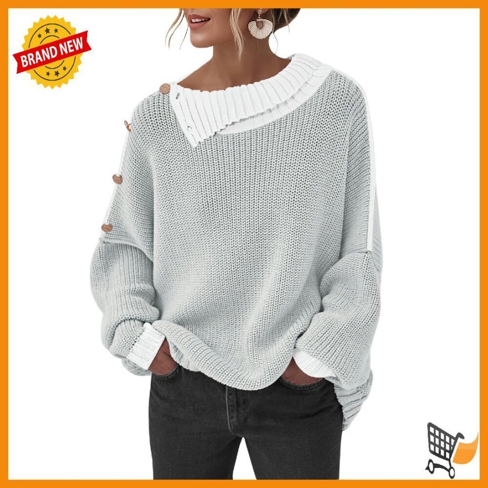 Oversized Turtleneck Pullover Sweater Women's Soft Knit Long Sleeve